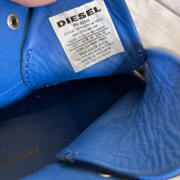 DIESEL Man's D-Cage Mid Hiker Boots Contrast Shoelaces Grunge Size 39 - Picture 14 of 16